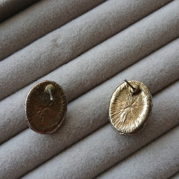 Vintage marble and crystal earrings - Picture 6 of 7